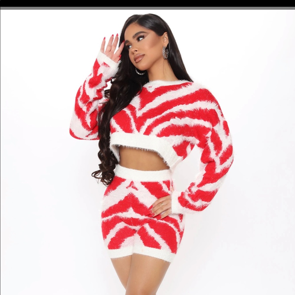 2piece So Real Fuzzy Sweater Short fashion nova SM